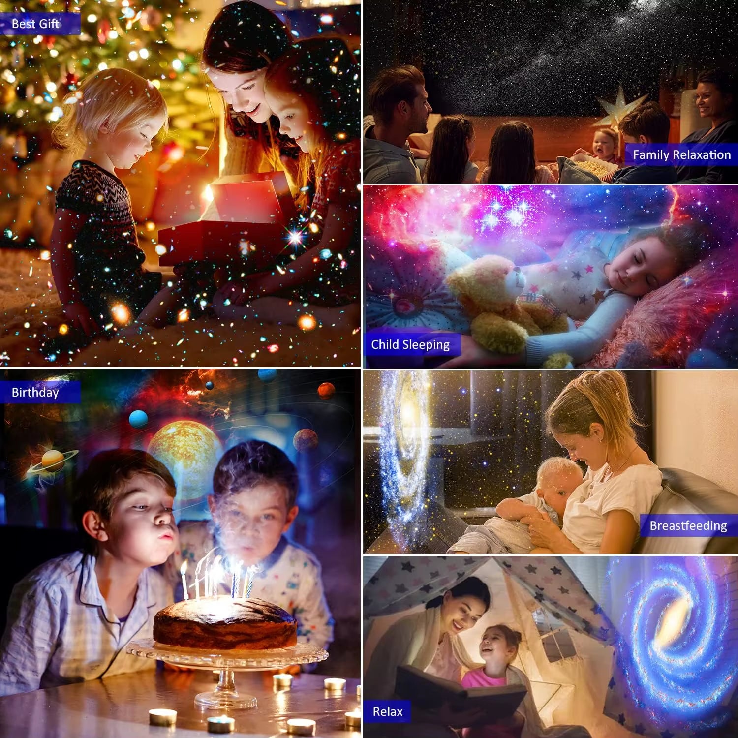 12 in 1 Star Projector Night Light 4K HD Planetarium Projector for Kids 360° Rotate Galaxy Projector Lamp