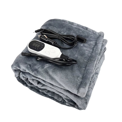 "Portable Electric Flannel Heated Blanket – 9 Heat Levels"