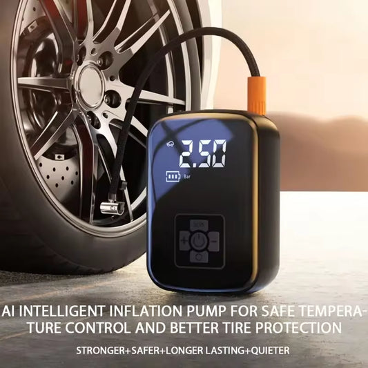 Wireless Portable Car Air Pump - Electric Tire Inflator with LCD Digital Display